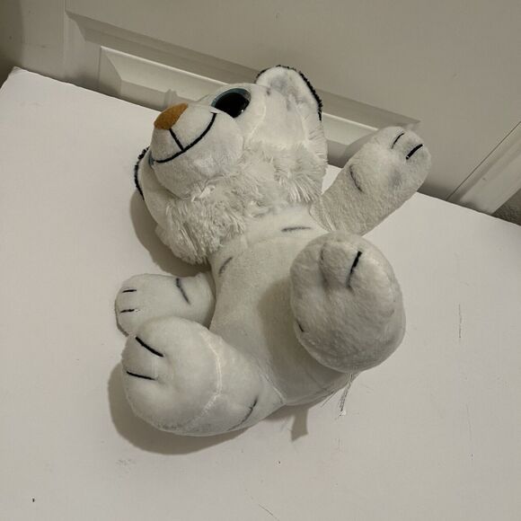 Aliki White Tiger Plush Big Blue Eyes 11" Stuffed Animal Toy - Picture 8 of 9